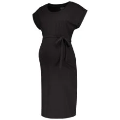 Prénatal Zwangerschapsjurk Korte Mouwen Effen Zwart