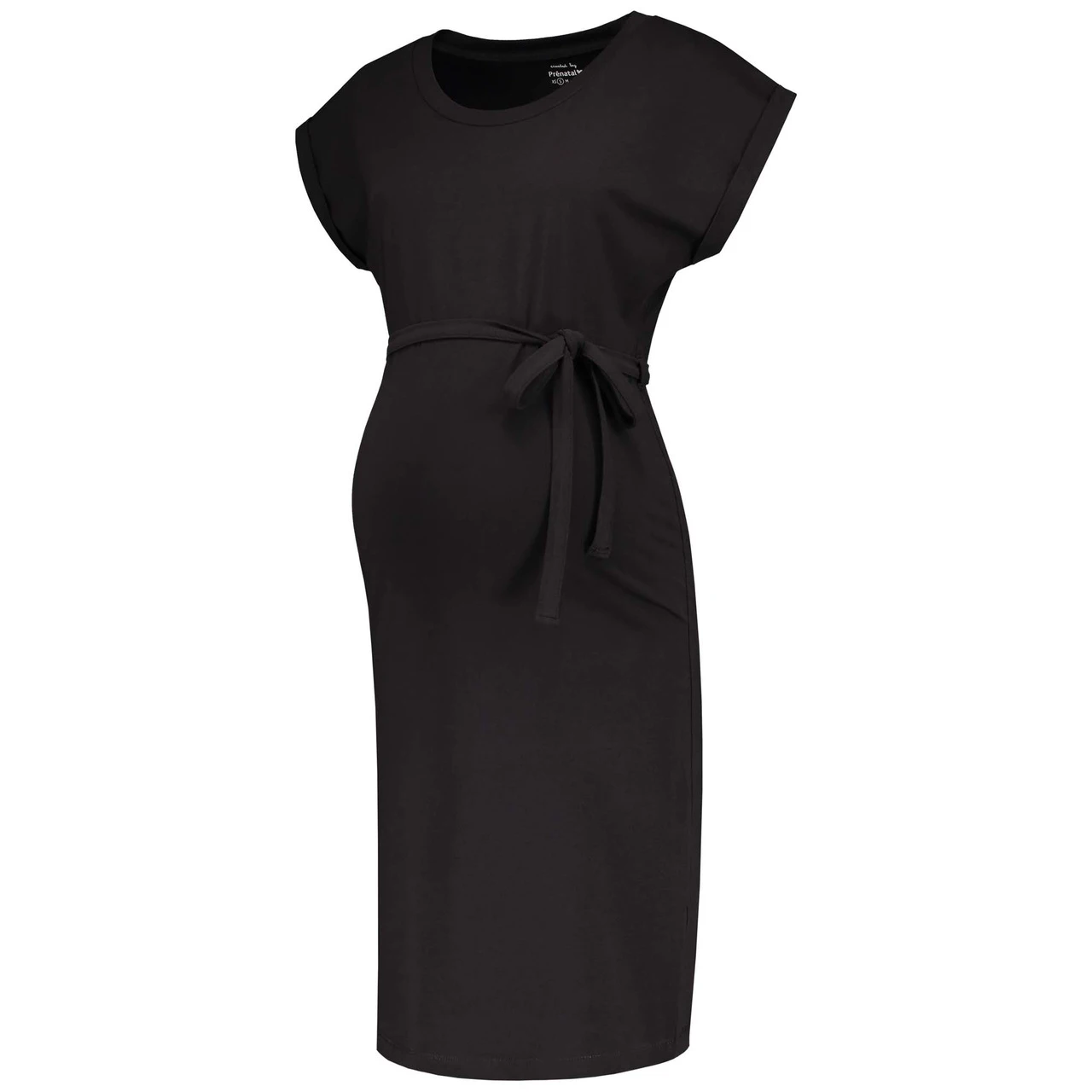 Prénatal Zwangerschapsjurk Korte Mouwen Effen Zwart 1 Prénatal Zwangerschapsjurk Korte Mouwen Effen Zwart