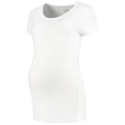 Prénatal Zwangerschaps T-shirt Korte Mouwen Effen Wit