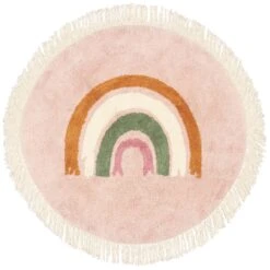 Prenatal Vloerkleed Regenboog Rond Roze