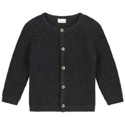 Prénatal Newborn Vest Lange Mouwen Effen Antraciet