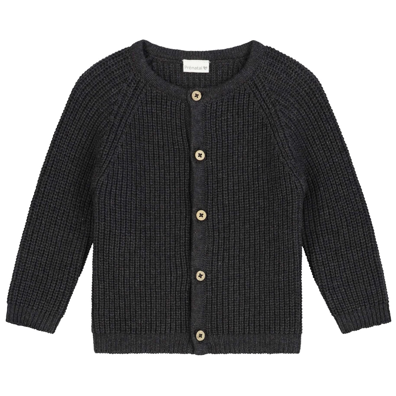 Prénatal Newborn Vest Lange Mouwen Effen Antraciet 1 Prénatal Newborn Vest Lange Mouwen Effen Antraciet