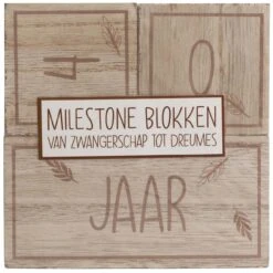 Prénatal Milestone Blokken Hout Brown