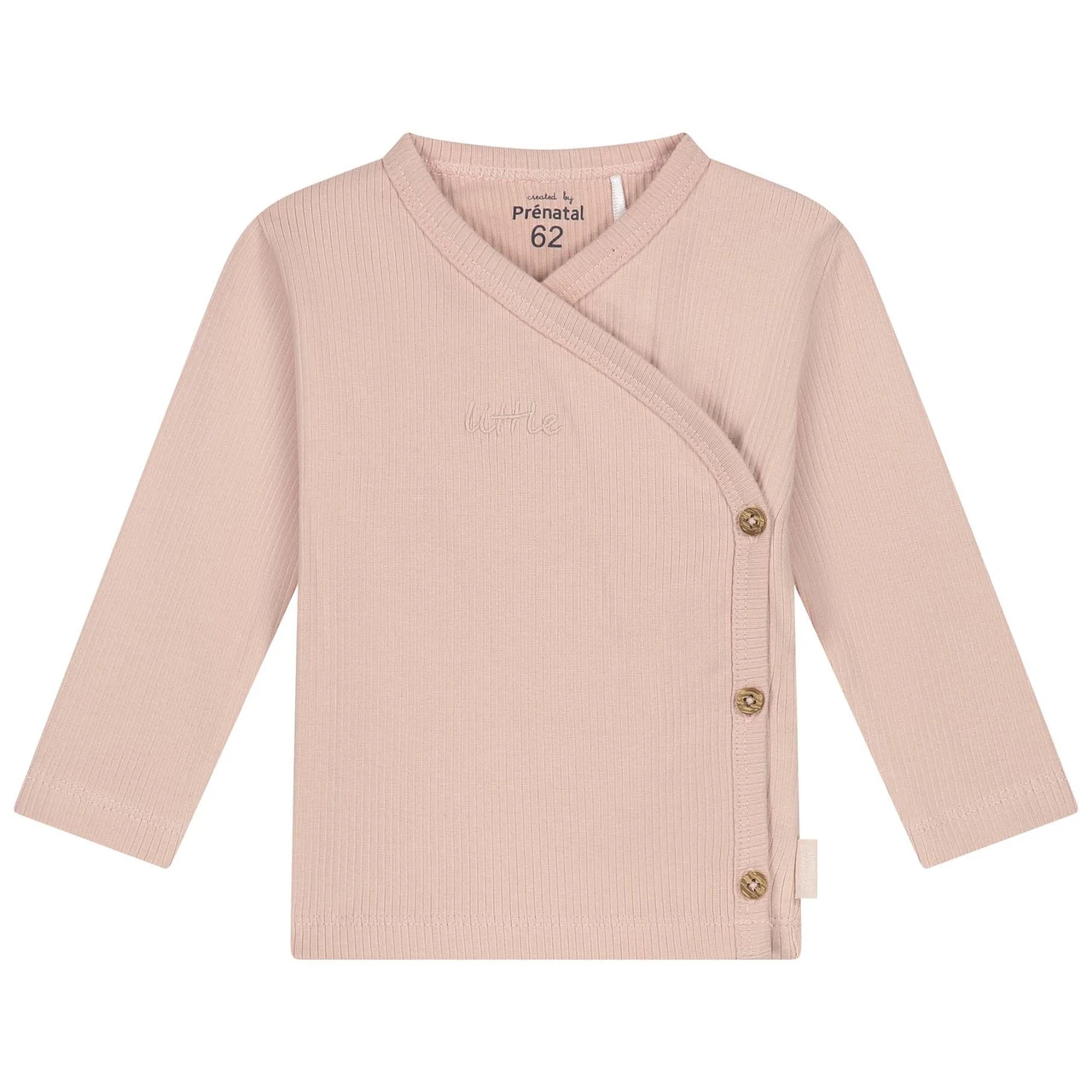 Prénatal Newborn Shirt Rib Lange Mouwen Effen Roze 1 Prénatal Newborn Shirt Rib Lange Mouwen Effen Roze