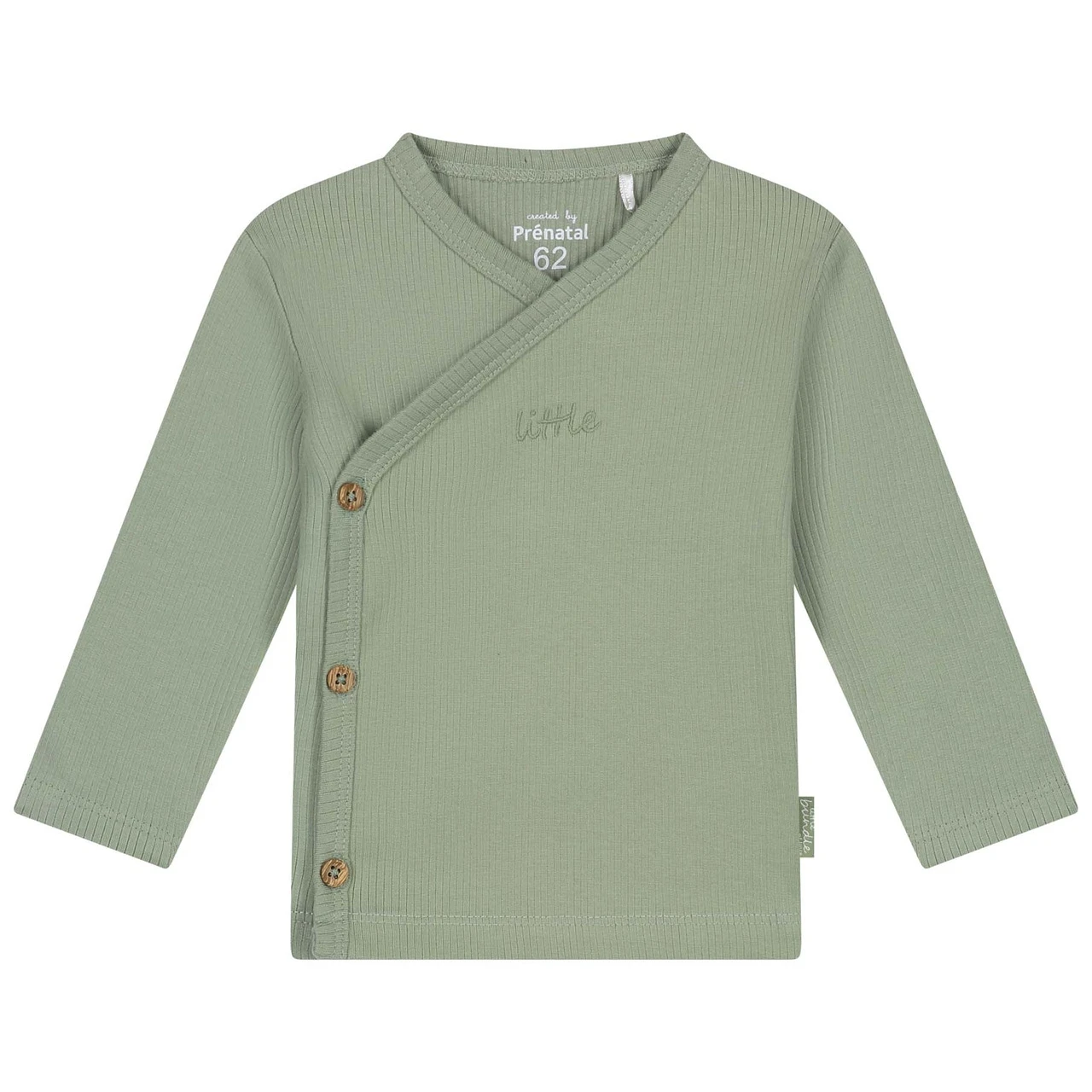 Prénatal Newborn Shirt Rib Lange Mouwen Effen Groen 1 Prénatal Newborn Shirt Rib Lange Mouwen Effen Groen