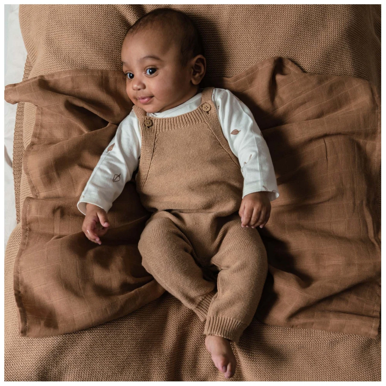 Prénatal Newborn Tuinbroek Pure Mouwloos Effen Bruin 4 Prénatal Newborn Tuinbroek Pure Mouwloos Effen Bruin - Afbeelding 4