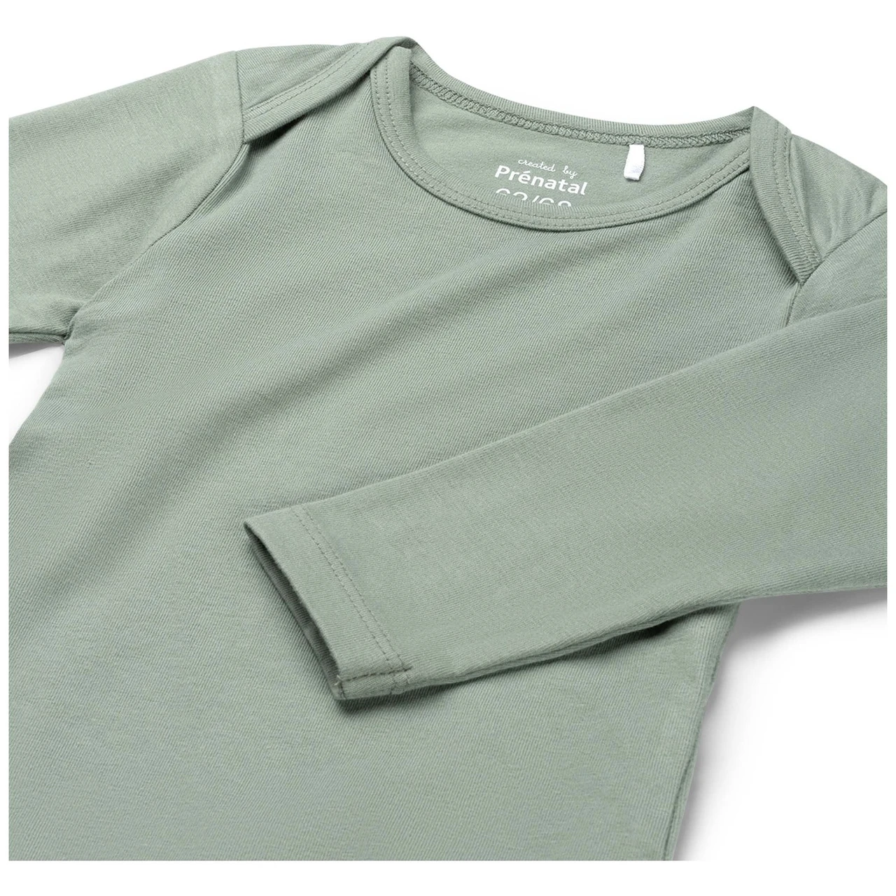 Prénatal Basis Romper Lange Mouwen Effen Groen 3 Prénatal Basis Romper Lange Mouwen Effen Groen - Afbeelding 3