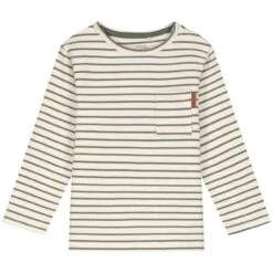 Prénatal Baby T-shirt Lange Mouwen Strepen Groen