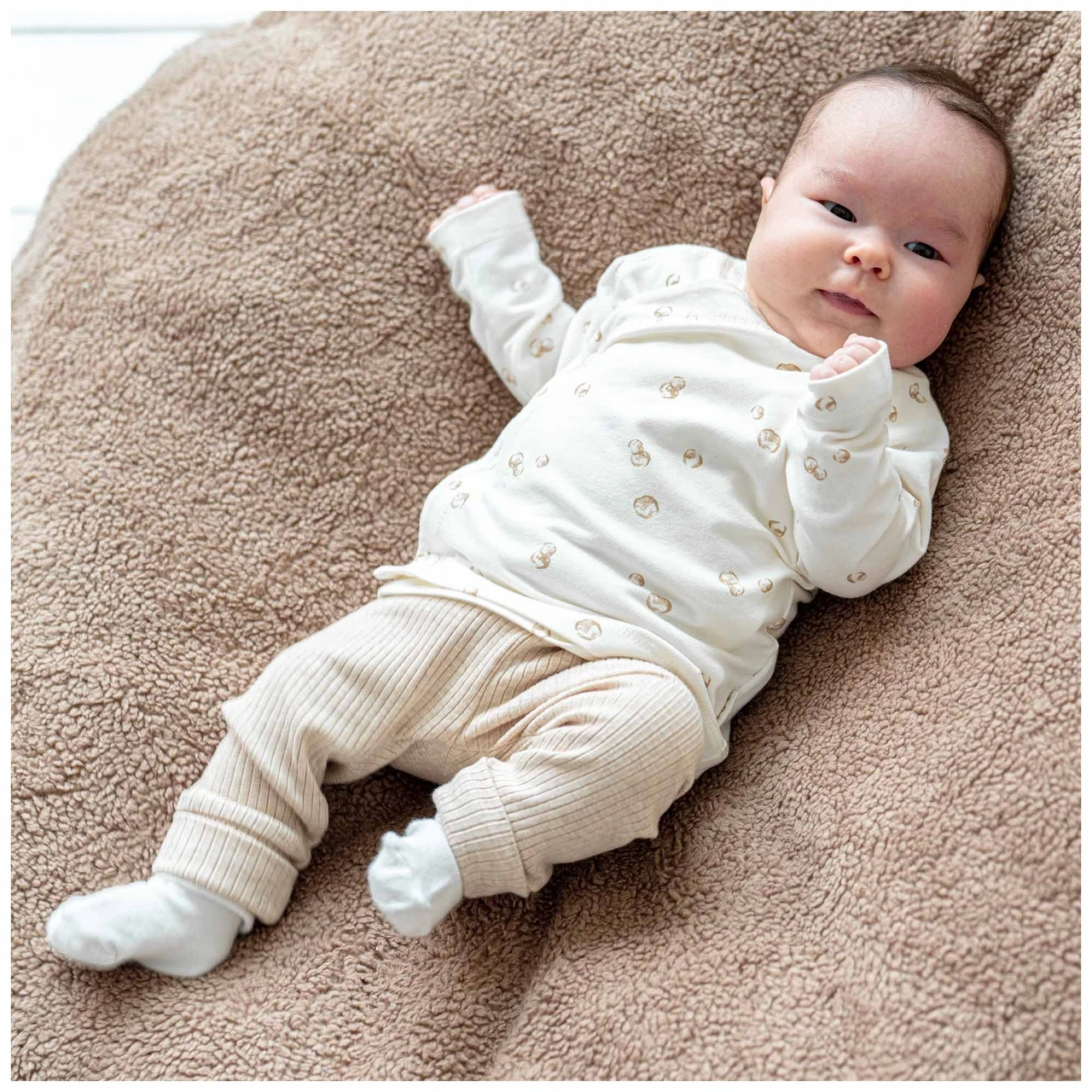 Prénatal Newborn Broek Ribeffen Beige 4 Prénatal Newborn Broek Ribeffen Beige - Afbeelding 4