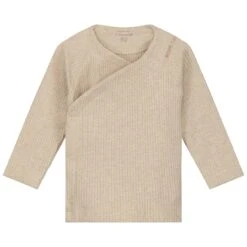 Prénatal Newborn Overslagshirt Rib Lange Mouwen Effen Beige