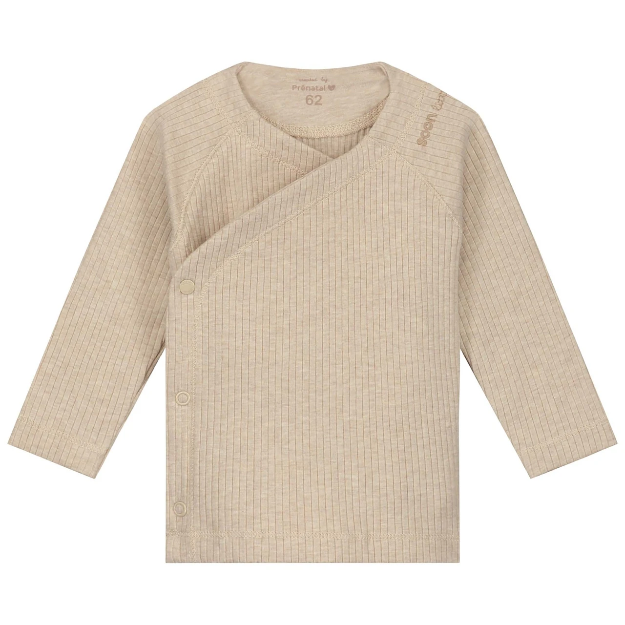 Prénatal Newborn Overslagshirt Rib Lange Mouwen Effen Beige 1 Prénatal Newborn Overslagshirt Rib Lange Mouwen Effen Beige