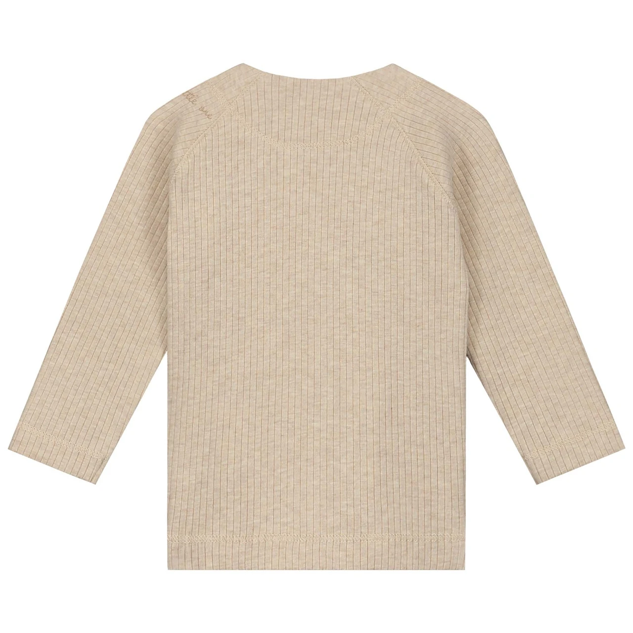 Prénatal Newborn Overslagshirt Rib Lange Mouwen Effen Beige 2 Prénatal Newborn Overslagshirt Rib Lange Mouwen Effen Beige - Afbeelding 2