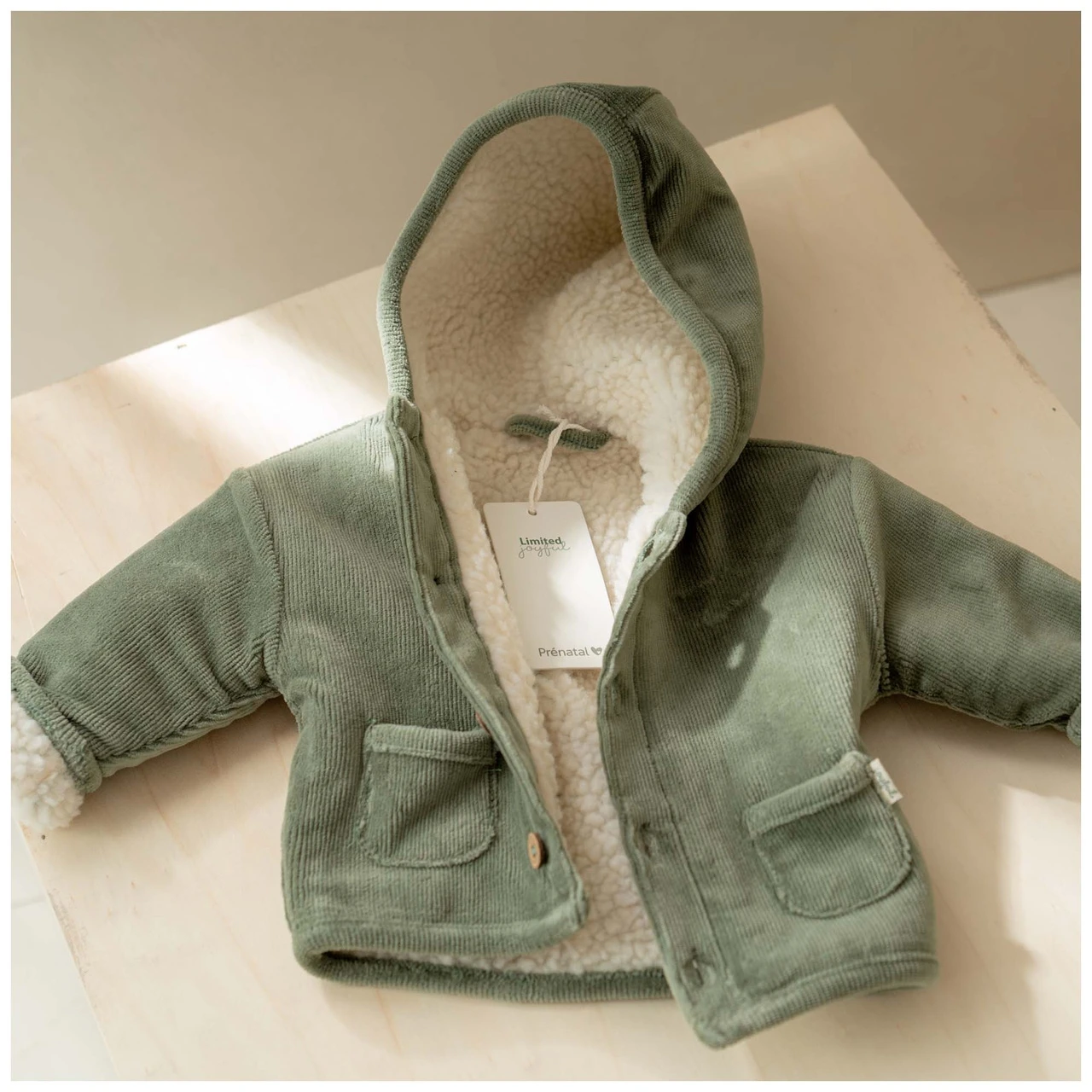 Prénatal Newborn Jas Rib Velours Lange Mouwen Effen Groen 5 Prénatal Newborn Jas Rib Velours Lange Mouwen Effen Groen - Afbeelding 5