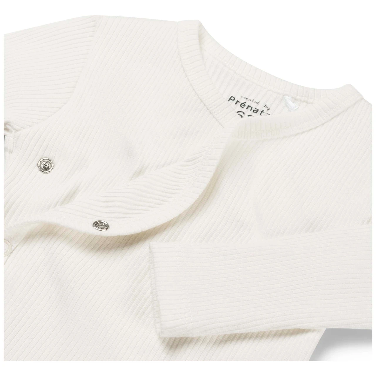 Prénatal Newborn Overslagshirt Rib Lange Mouwen Effen Wit 3 Prénatal Newborn Overslagshirt Rib Lange Mouwen Effen Wit - Afbeelding 3