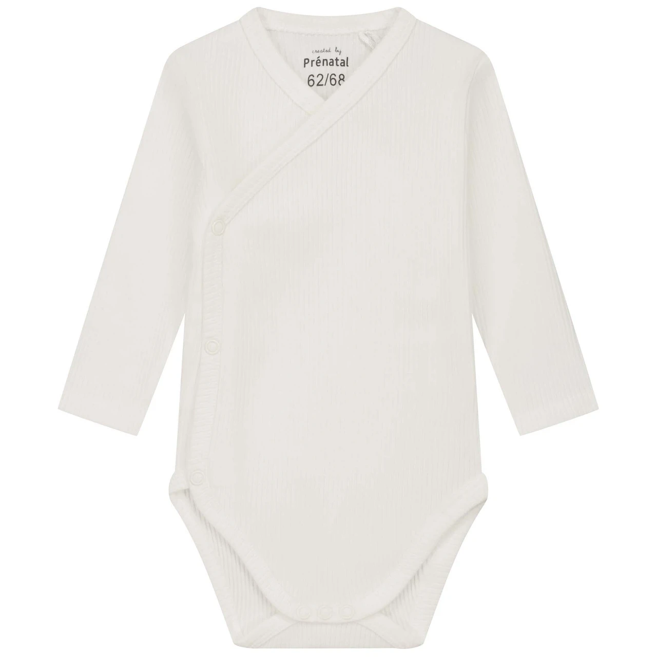 Prénatal Newborn Overslagromper Rib Lange Mouwen Effen Wit 1 Prénatal Newborn Overslagromper Rib Lange Mouwen Effen Wit