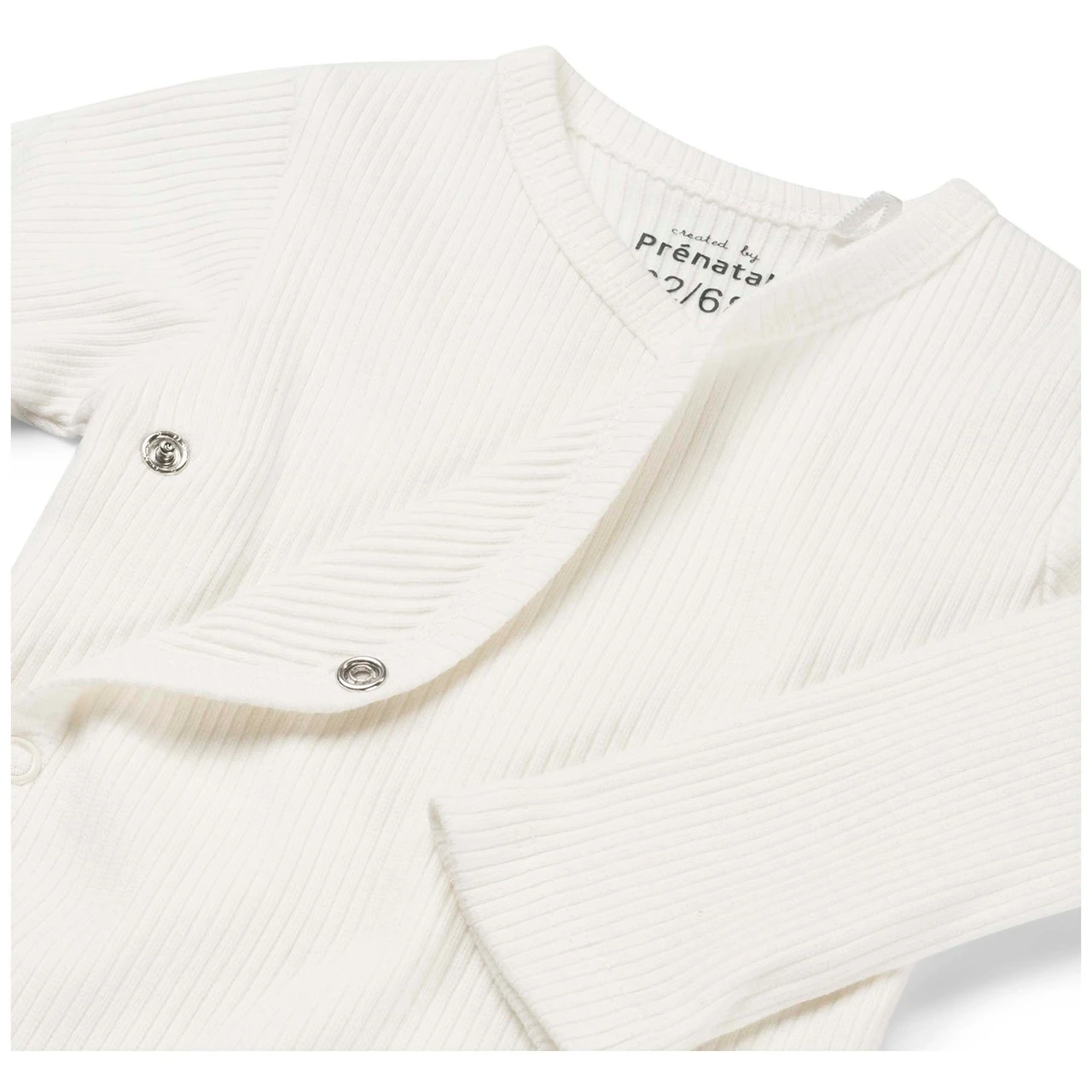 Prénatal Newborn Overslagromper Rib Lange Mouwen Effen Wit 3 Prénatal Newborn Overslagromper Rib Lange Mouwen Effen Wit - Afbeelding 3