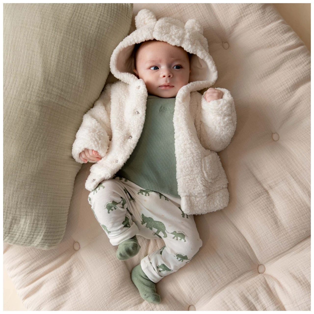 Prénatal Newborn Jas Teddy Lange Mouwen Effen Wit 6 Prénatal Newborn Jas Teddy Lange Mouwen Effen Wit - Afbeelding 6