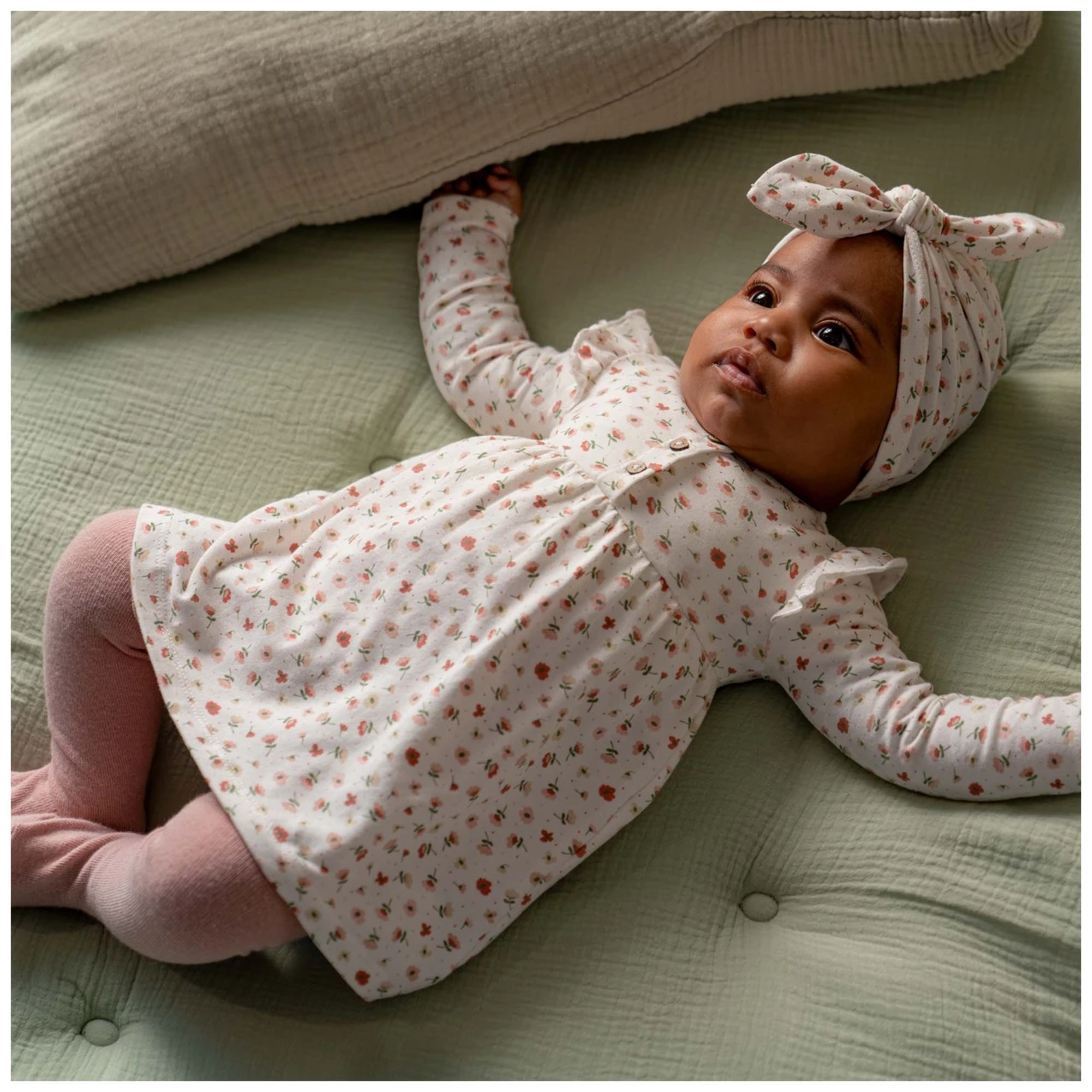 Prénatal Newborn Jurk Lange Mouwen Bloemen Roze 5 Prénatal Newborn Jurk Lange Mouwen Bloemen Roze - Afbeelding 5