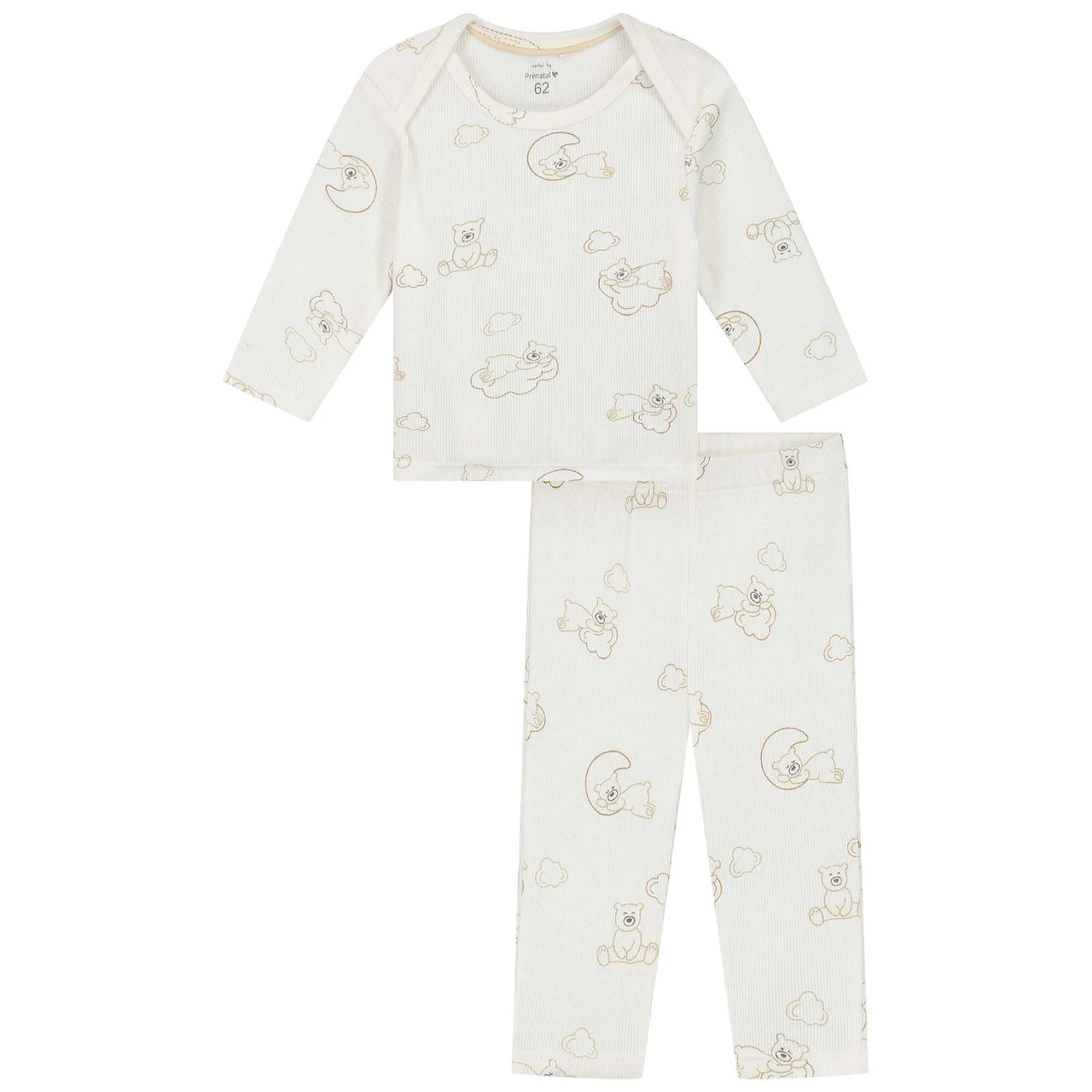 Prénatal Baby Pyjama Beren Rib Wit 1 Prénatal Baby Pyjama Beren Rib Wit