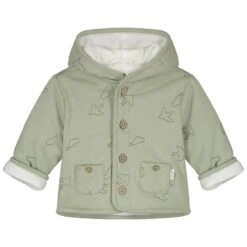 Prénatal Newborn Jas Pure Lange Mouwen Effen Groen