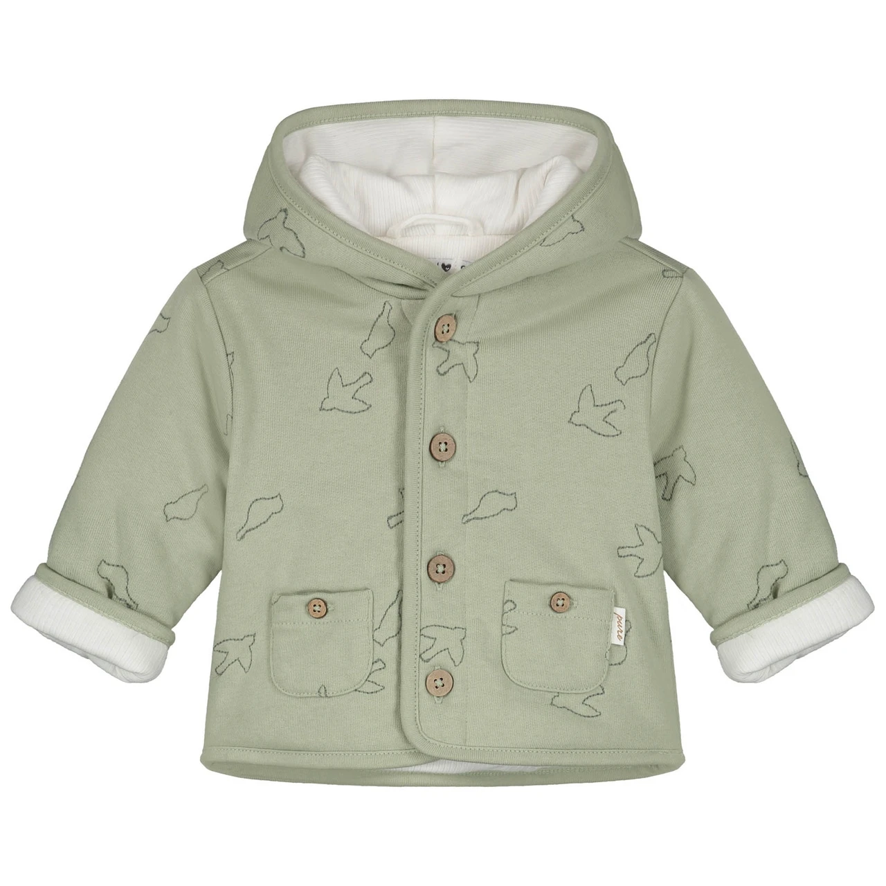 Prénatal Newborn Jas Pure Lange Mouwen Effen Groen 1 Prénatal Newborn Jas Pure Lange Mouwen Effen Groen