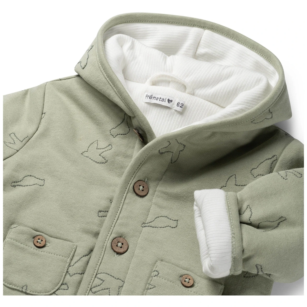 Prénatal Newborn Jas Pure Lange Mouwen Effen Groen 3 Prénatal Newborn Jas Pure Lange Mouwen Effen Groen - Afbeelding 3