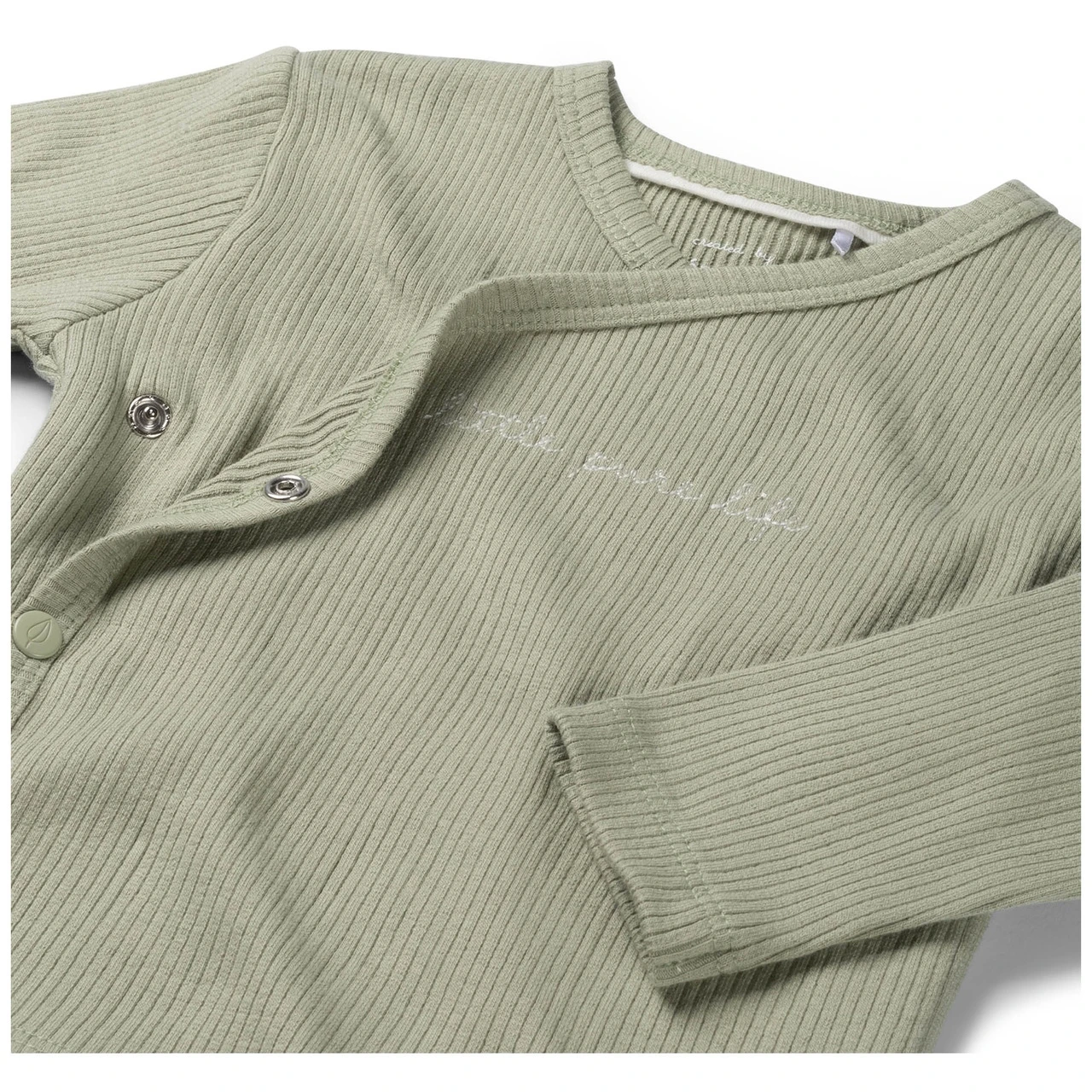 Prénatal Newborn Shirt Rib Pure Lange Mouwen Effen Groen 3 Prénatal Newborn Shirt Rib Pure Lange Mouwen Effen Groen - Afbeelding 3