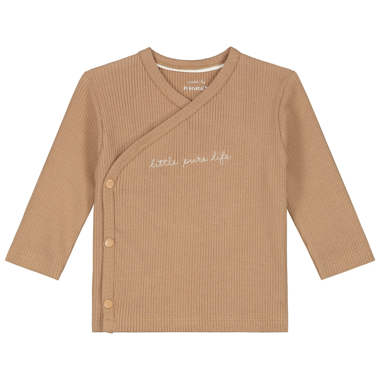 Prénatal Newborn Shirt Rib Pure Lange Mouwen Effen Bruin 1 Prénatal Newborn Shirt Rib Pure Lange Mouwen Effen Bruin