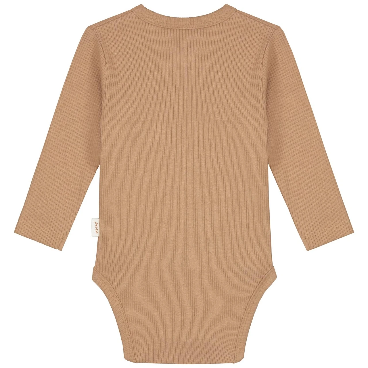 Prénatal Newborn Romper Rib Pure Lange Mouwen Effen Bruin 3 Prénatal Newborn Romper Rib Pure Lange Mouwen Effen Bruin - Afbeelding 3