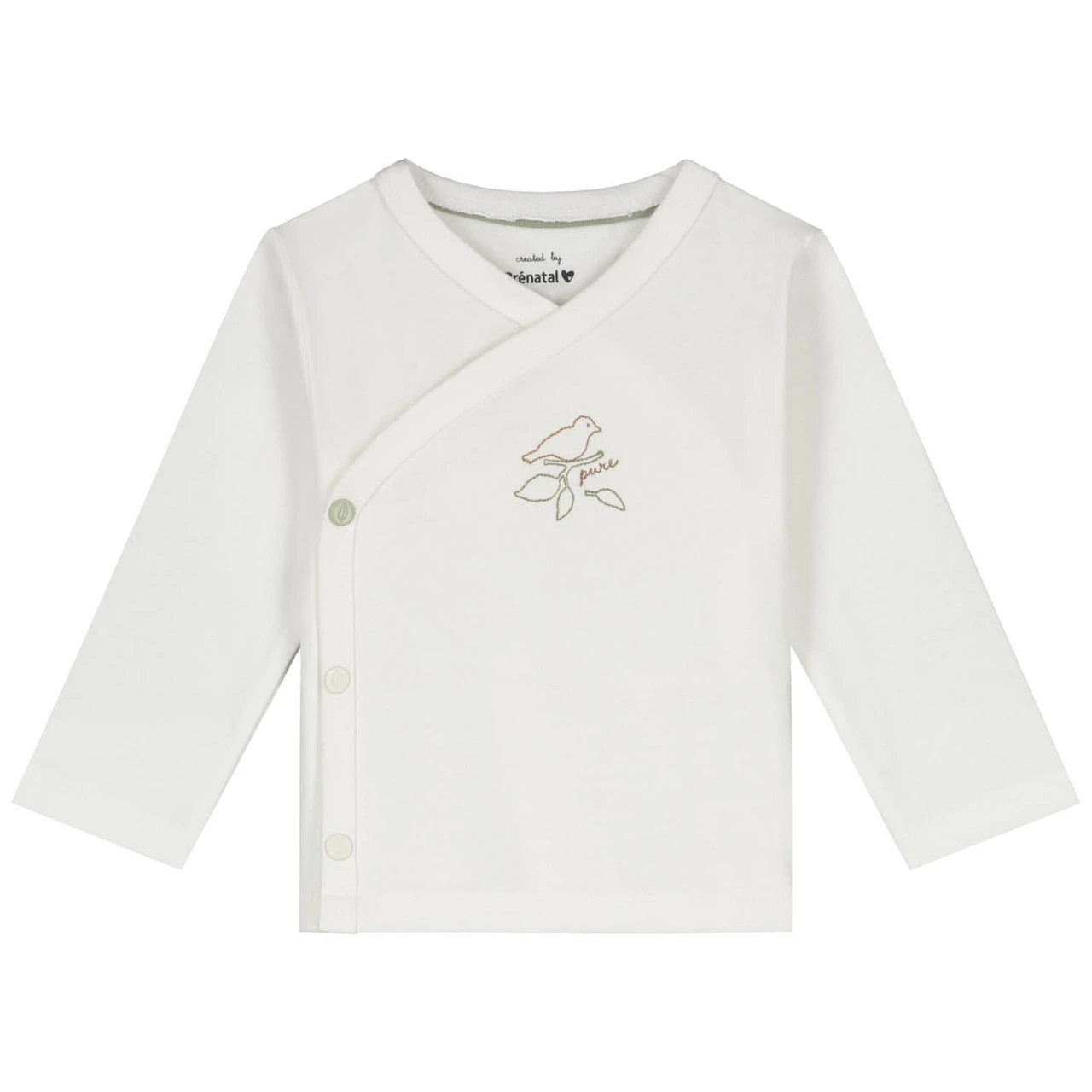 Prénatal Newborn Shirt Pure Lange Mouwen Effen Wit 1 Prénatal Newborn Shirt Pure Lange Mouwen Effen Wit