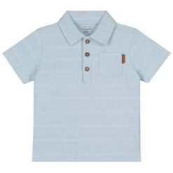 Prénatal Peuter Polo Korte Mouwen Effen Blauw