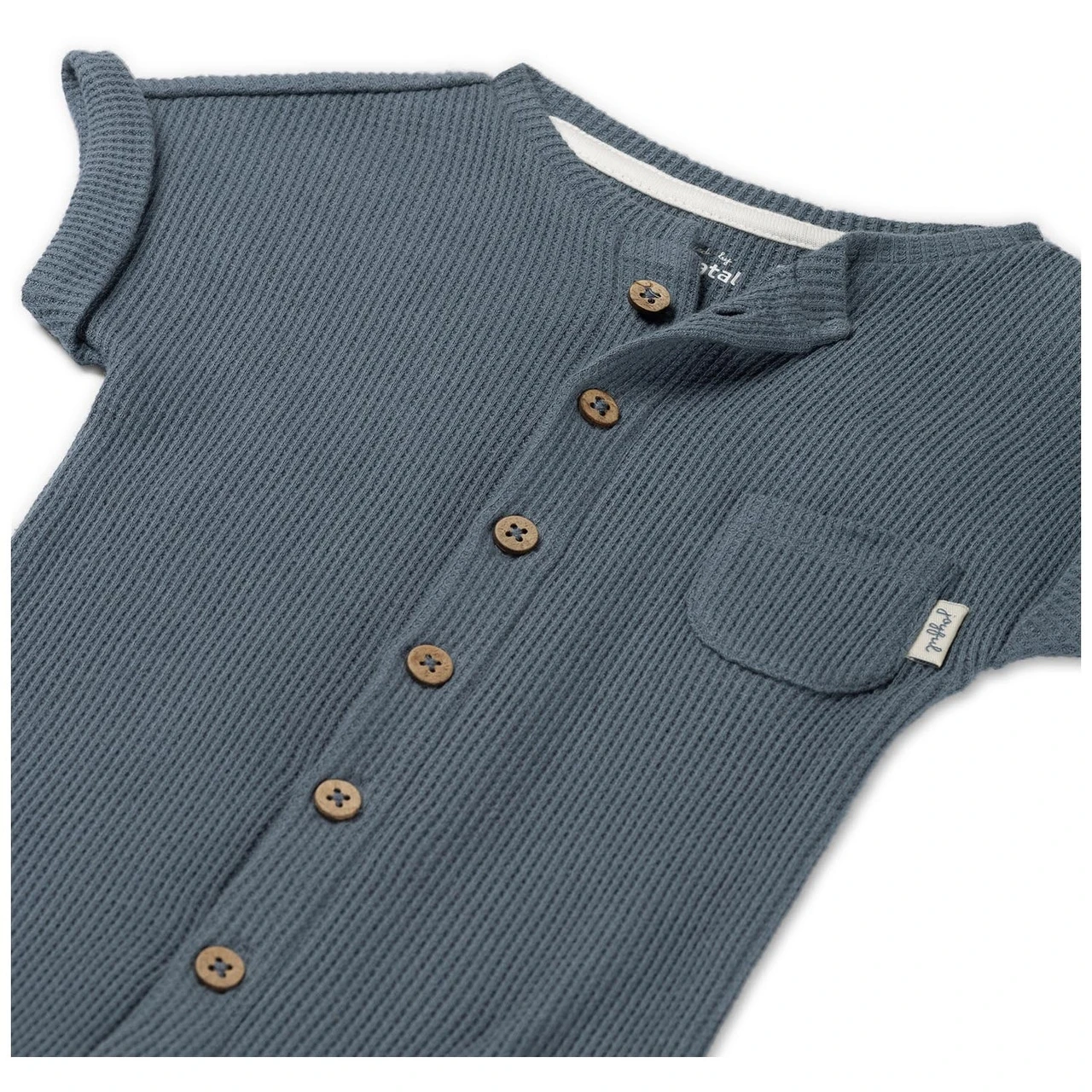 Prénatal Newborn Boxpakje Wafel Korte Mouwen Effen Blauw 3 Prénatal Newborn Boxpakje Wafel Korte Mouwen Effen Blauw - Afbeelding 3