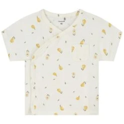 Prénatal Newborn Overslagshirt Korte Mouwen All Over Print Wit