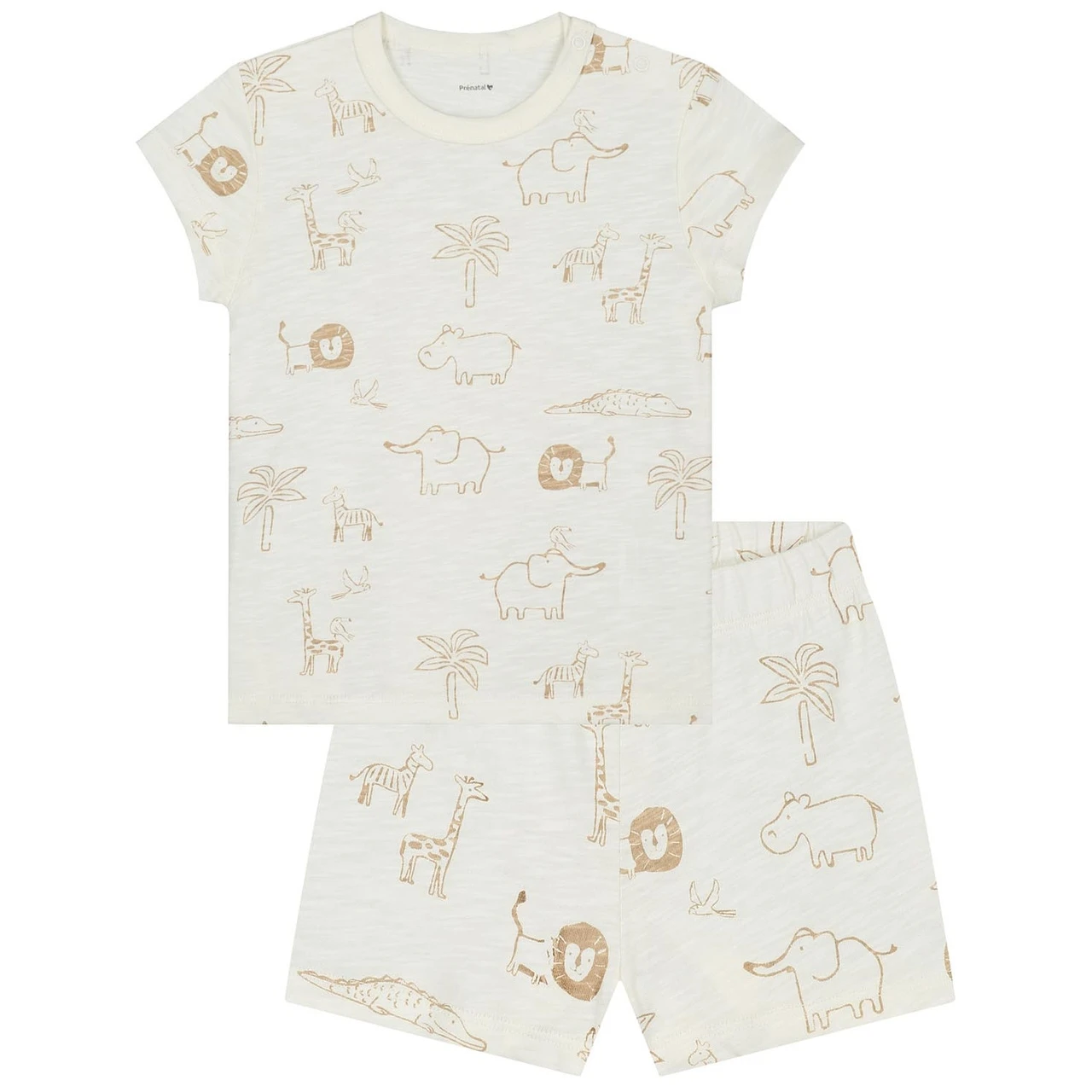 Prénatal Peuter Shortama Safari Wit 1 Prénatal Peuter Shortama Safari Wit