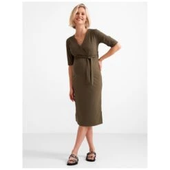 Prénatal Zwangerschapsjurk Korte Mouwen Effen Groen