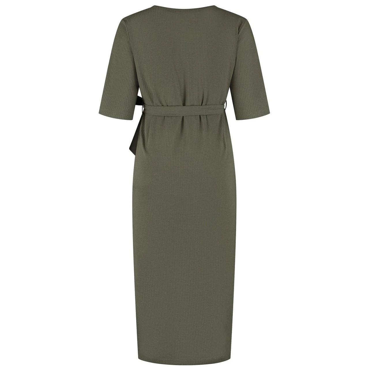 Prénatal Zwangerschapsjurk Korte Mouwen Effen Groen 5 Prénatal Zwangerschapsjurk Korte Mouwen Effen Groen - Afbeelding 5