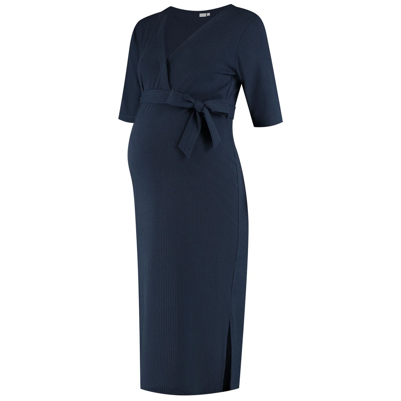 Prénatal Zwangerschapsjurk Korte Mouwen Effen Blauw 2 Prénatal Zwangerschapsjurk Korte Mouwen Effen Blauw - Afbeelding 2