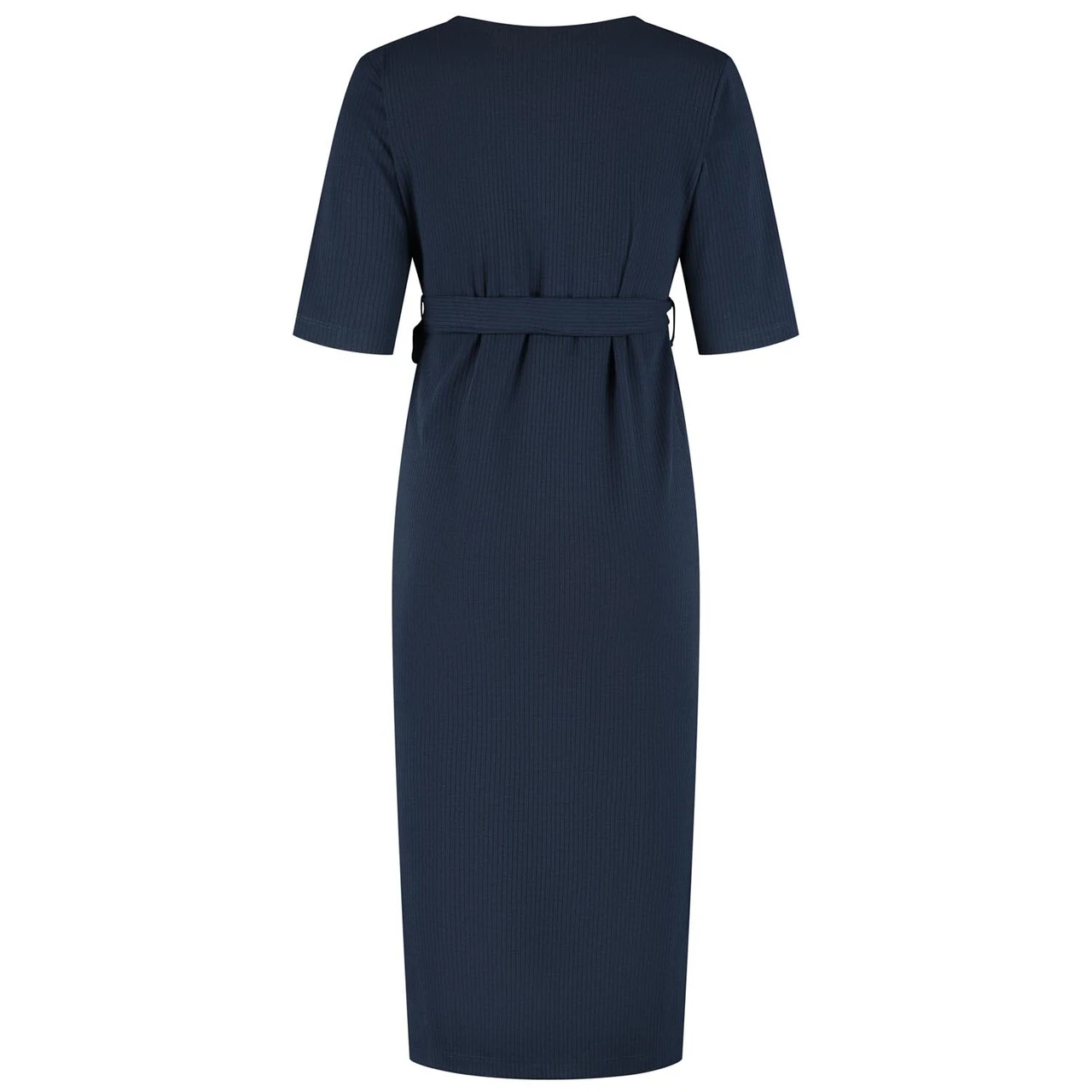 Prénatal Zwangerschapsjurk Korte Mouwen Effen Blauw 3 Prénatal Zwangerschapsjurk Korte Mouwen Effen Blauw - Afbeelding 3