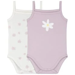 Prénatal Romper 2 Stuks Spaghettibandjes Bloemen Paars