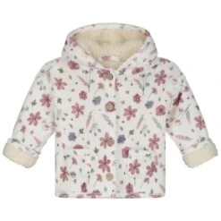 Prénatal Newborn Jas Velours Lange Mouwen Bloemen Roze