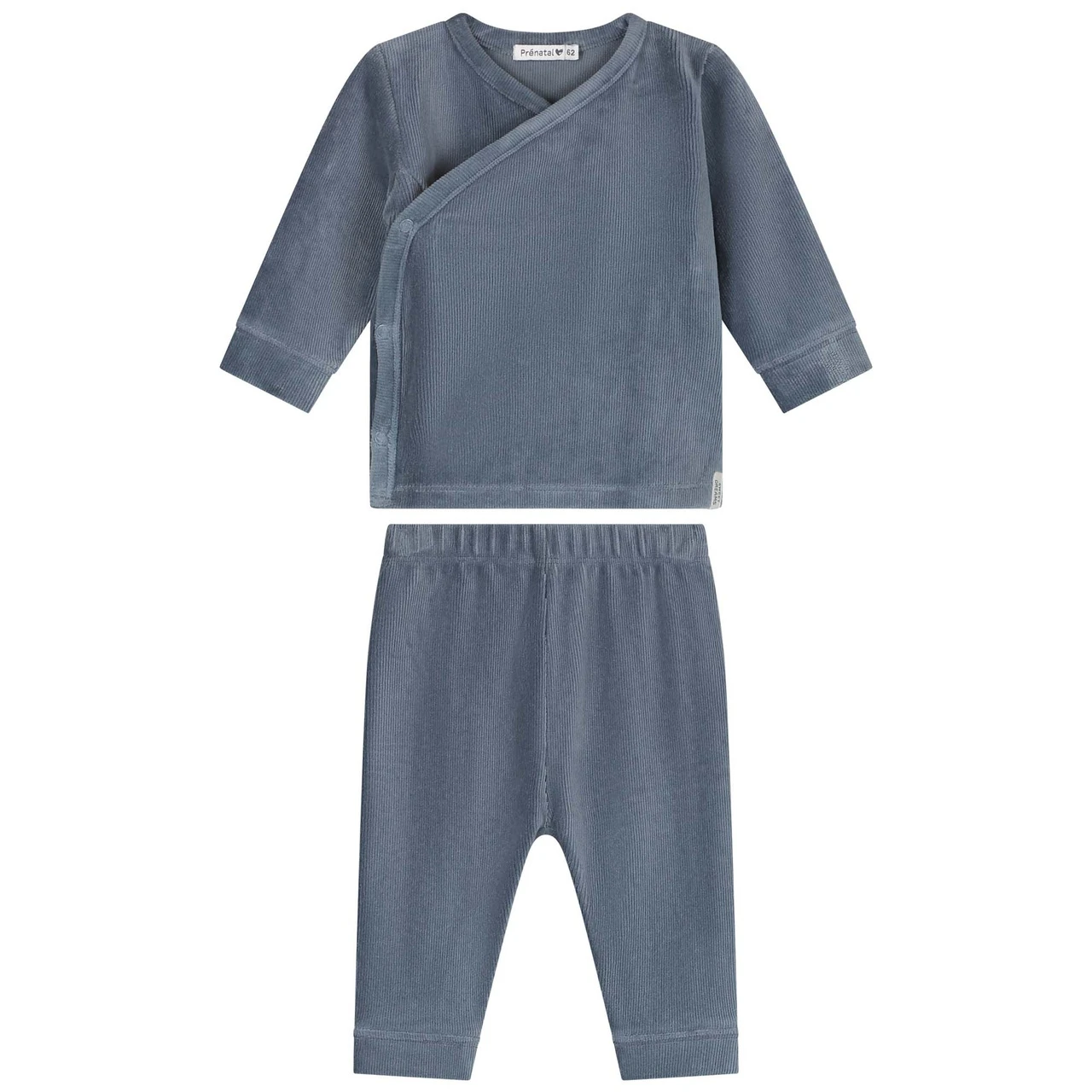 Prénatal Baby Pyjama Rib Velour Blauw 1 Prénatal Baby Pyjama Rib Velour Blauw