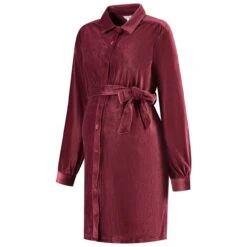 Prénatal Zwangerschapsjurk Lange Mouwen Effen Rood -Prenatal 1538630139 4 4BAC9623DFF5061B35A458C73B44E50D