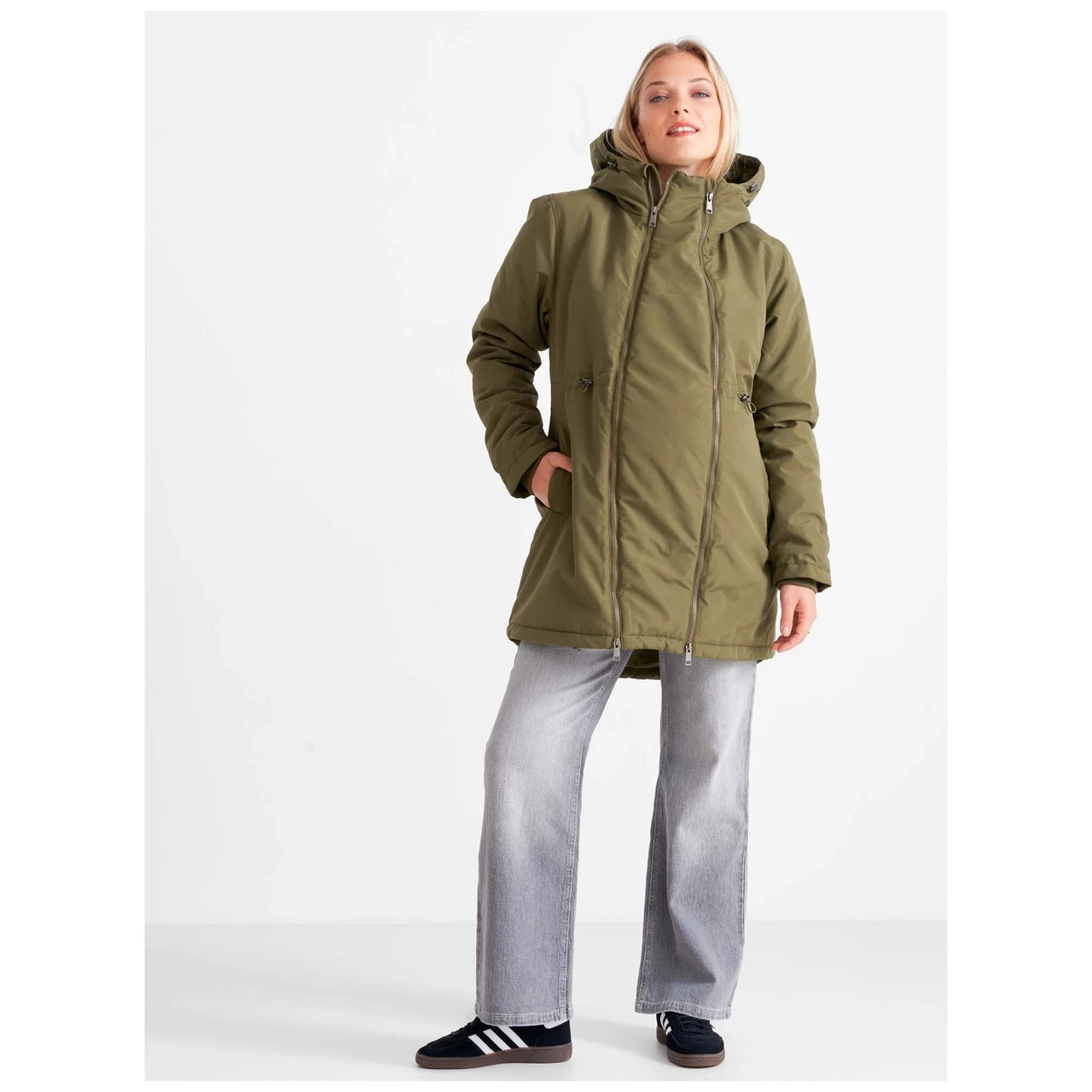 Prénatal 2 In 1 Zwangerschapsjas Lange Mouwen Effen Groen 1 Prénatal 2 In 1 Zwangerschapsjas Lange Mouwen Effen Groen