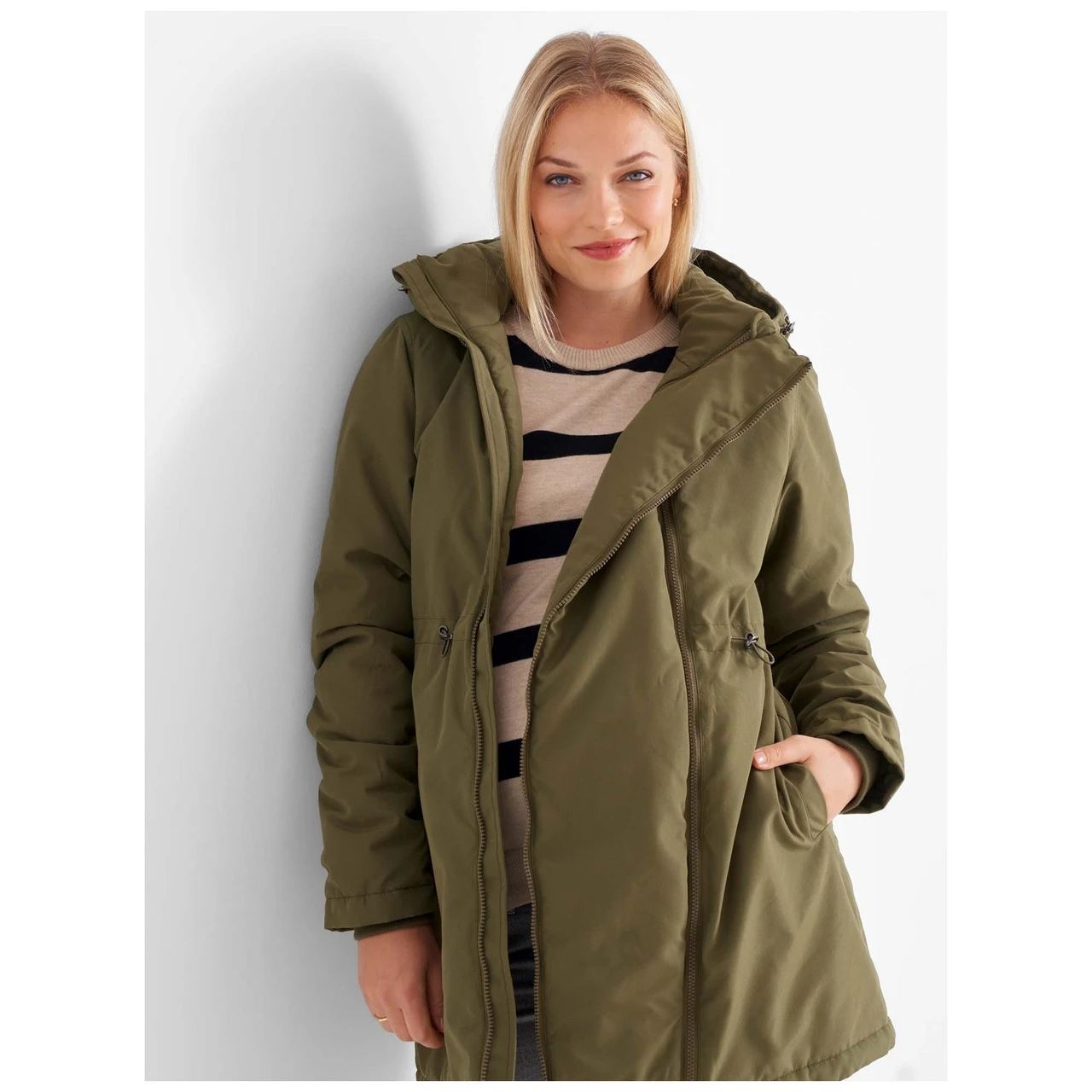 Prénatal 2 In 1 Zwangerschapsjas Lange Mouwen Effen Groen 2 Prénatal 2 In 1 Zwangerschapsjas Lange Mouwen Effen Groen - Afbeelding 2