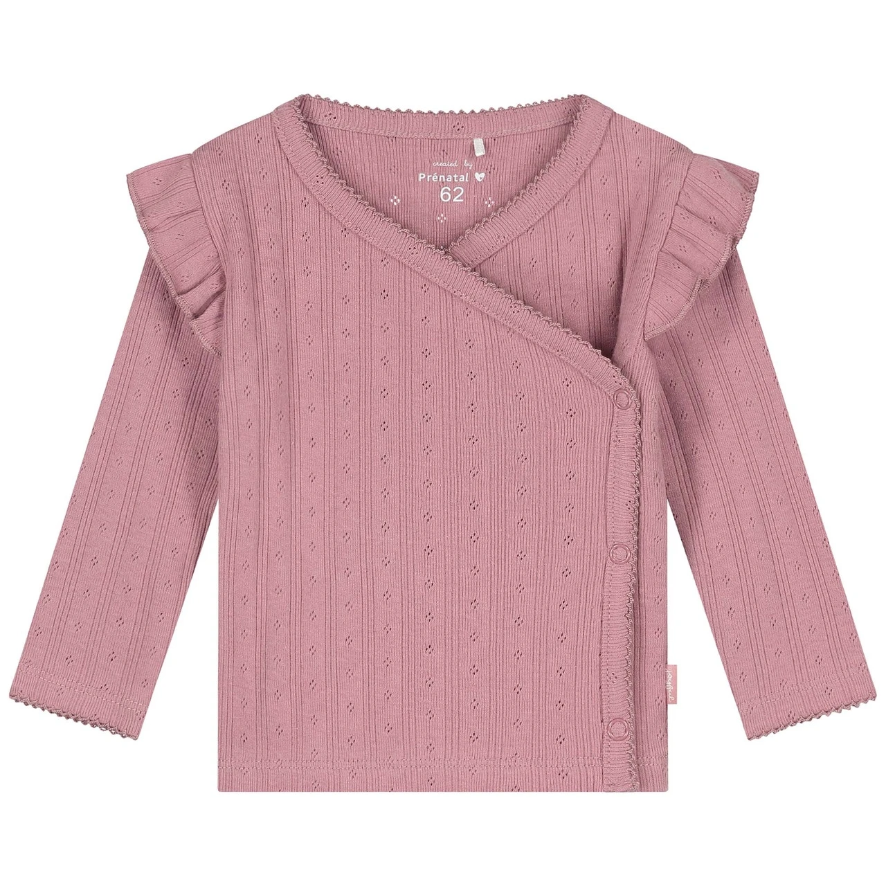 Prénatal Newborn Overslagshirt Ajour Lange Mouwen Effen Roze 1 Prénatal Newborn Overslagshirt Ajour Lange Mouwen Effen Roze