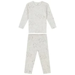 Prénatal Peuter Pyjama Otis Rib Wit