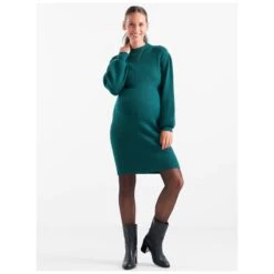 Prénatal Zwangerschapsjurk Lange Mouwen Effen Turquoise