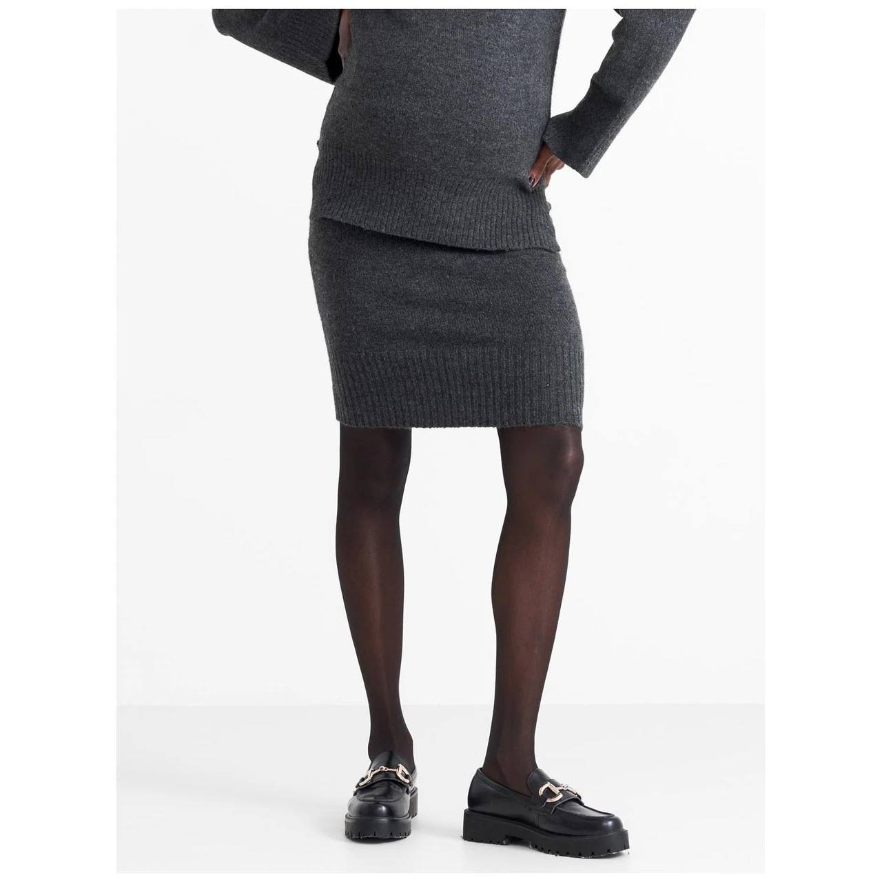 Prénatal Zwangerschapsrok Kort Effen Grijs 1 Prénatal Zwangerschapsrok Kort Effen Grijs