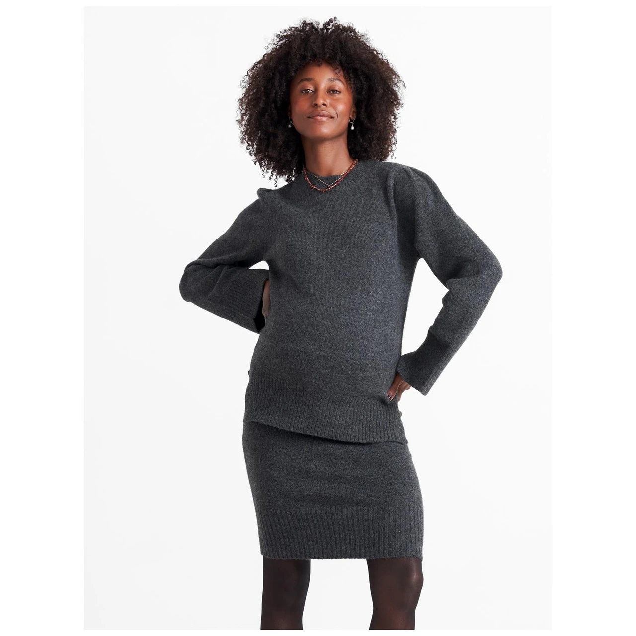 Prénatal Zwangerschapsrok Kort Effen Grijs 3 Prénatal Zwangerschapsrok Kort Effen Grijs - Afbeelding 3