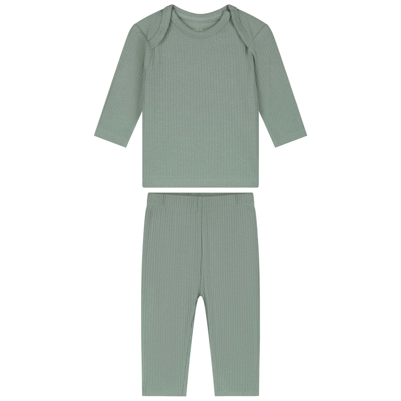 Prenatal Baby Rib Pyjama Groen 1 Prenatal Baby Rib Pyjama Groen